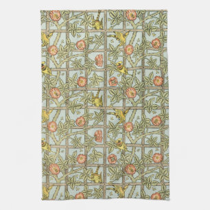 Linge De Cuisine Trellis par William Morris, Vintage Garden Textile