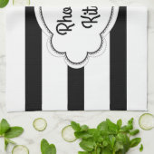 Linge De Cuisine Trendy Black and White Stripes (Plié)
