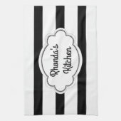 Linge De Cuisine Trendy Black and White Stripes (Vertical)