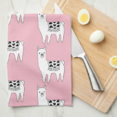 Linge De Cuisine Trendy Cute Llama Croquis & Rose (Quart Plié)