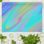 Linge De Cuisine Trendy luxe vert bleu violet faux holographique (Plié)