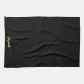 Linge De Cuisine Trendy Script Name Elegant Black And Gold Template (Horizontal)