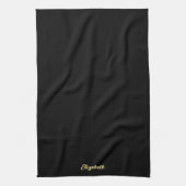Linge De Cuisine Trendy Script Name Elegant Black And Gold Template (Vertical)