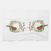 Linge De Cuisine Très Classique Oiseau Rouge Cardinal (Horizontal)