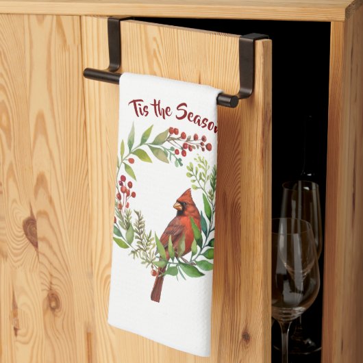 Linge De Cuisine Très Classique Oiseau Rouge Cardinal (Pliage en tiers)