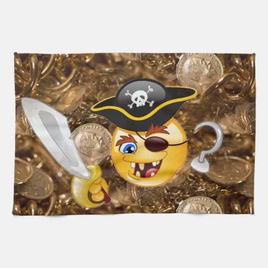 Linge De Cuisine trésor pirate emoji (Horizontal)