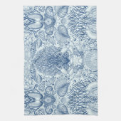 Linge De Cuisine Trésors de plage en bleu (Vertical)