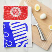 Linge De Cuisine TRI blocs de couleur de triathlon (Quart Plié)