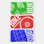 Linge De Cuisine TRI blocs de couleur de triathlon (Vertical)