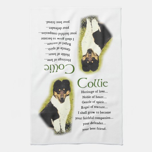 Linge De Cuisine Tri Color Rough Collie Puppy (Vertical)