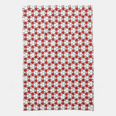 Linge De Cuisine Tri floral rouge blanc géométrique (Vertical)