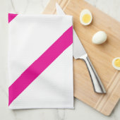 Linge De Cuisine Triangle en Magenta et Blanc (Quart Plié)