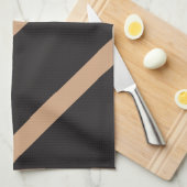 Linge De Cuisine Triangle en tan et noir (Quart Plié)