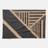Linge De Cuisine Triangle en tan et noir (Horizontal)