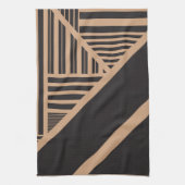 Linge De Cuisine Triangle en tan et noir (Vertical)