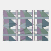 Linge De Cuisine Triangle géométrique Motif bleu violet vert (Horizontal)