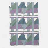 Linge De Cuisine Triangle géométrique Motif bleu violet vert (Vertical)