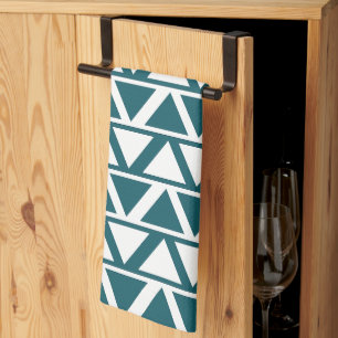 Linge De Cuisine Triangle rayé bleu blanc Géométrique