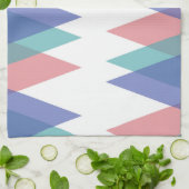 Linge De Cuisine Triangles bleu et corail (Plié)
