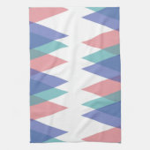 Linge De Cuisine Triangles bleu et corail (Vertical)