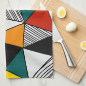 Linge De Cuisine triangles colorés motif géométrique (Quart Plié)