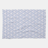 Linge De Cuisine Triangles en dentelle bleu blanc (Horizontal)