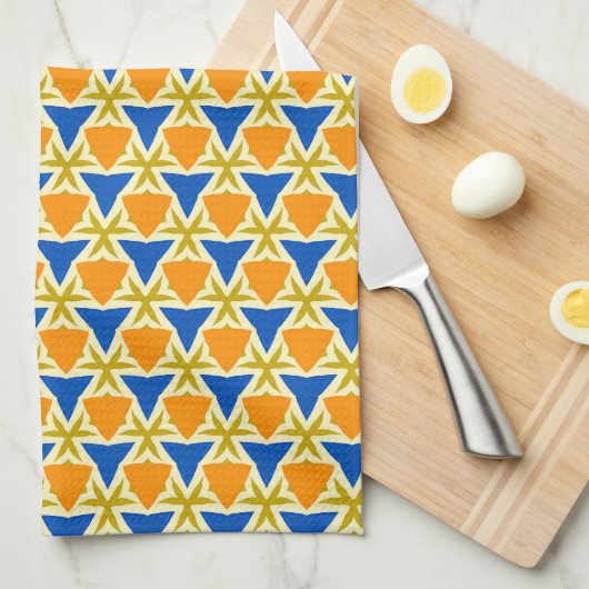 Linge De Cuisine Triangles et étoiles colorées (Quart Plié)