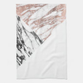 Linge De Cuisine Triangles géométriques de rose blanc de marbre (Vertical)