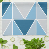 Linge De Cuisine Triangles géométriques gris bleu (Plié)