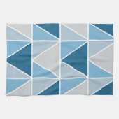 Linge De Cuisine Triangles géométriques gris bleu (Horizontal)