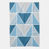 Linge De Cuisine Triangles géométriques gris bleu (Vertical)