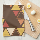 Linge De Cuisine Triangles géométriques rétro (Quart Plié)