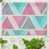 Linge De Cuisine Triangles géométriques Turquoises d'or rose modern (Plié)
