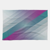 Linge De Cuisine triangles gris magenta turquoise (Horizontal)