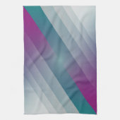 Linge De Cuisine triangles gris magenta turquoise (Vertical)