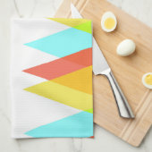 Linge De Cuisine Triangles jaunes, rouges et bleus cadets (Quart Plié)