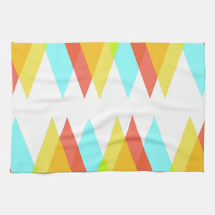 Linge De Cuisine Triangles jaunes, rouges et bleus cadets