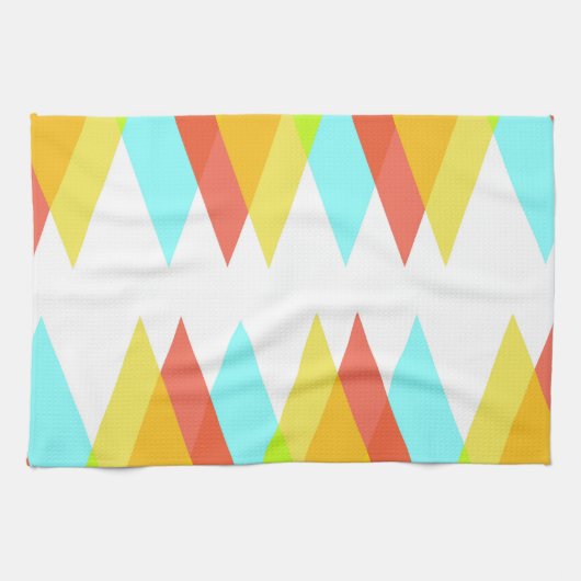 Linge De Cuisine Triangles jaunes, rouges et bleus cadets (Horizontal)