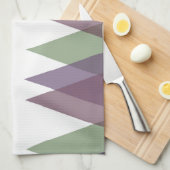 Linge De Cuisine Triangles mauve et vert (Quart Plié)