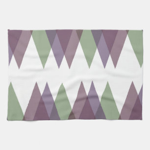 Linge De Cuisine Triangles mauve et vert