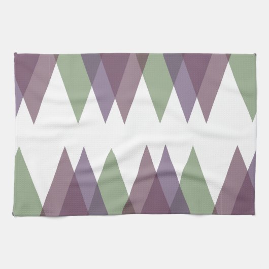 Linge De Cuisine Triangles mauve et vert (Horizontal)