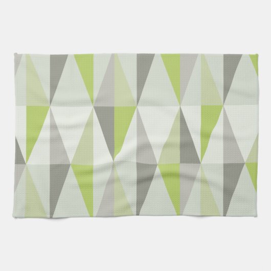 Linge De Cuisine Triangles modernes du milieu du siècle Chartreuse (Horizontal)