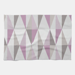 Linge De Cuisine Triangles modernes du milieu du siècle Mauve
