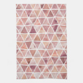 Linge De Cuisine Triangles modernes en Pêche et Cuivre (Vertical)