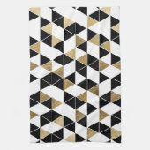 Linge De Cuisine Triangles modernes noires, blanches, et de Faux (Vertical)