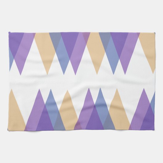 Linge De Cuisine Triangles pourpre, bleu et jaune (Horizontal)