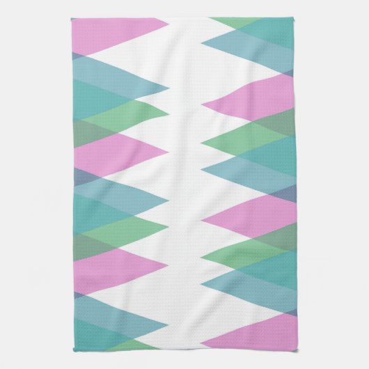 Linge De Cuisine Triangles rose et vert (Vertical)
