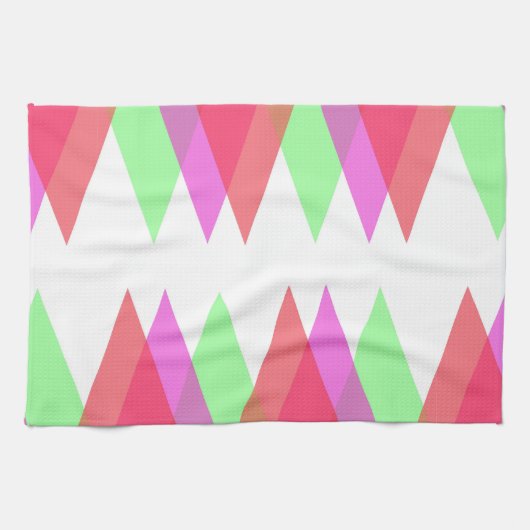 Linge De Cuisine Triangles rouge et vert (Horizontal)