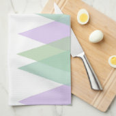 Linge De Cuisine Triangles vert et lilas (Quart Plié)