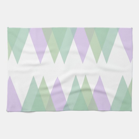 Linge De Cuisine Triangles vert et lilas (Horizontal)